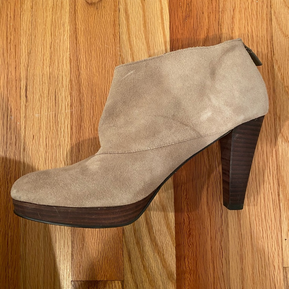 Cole Haan tan suede booties